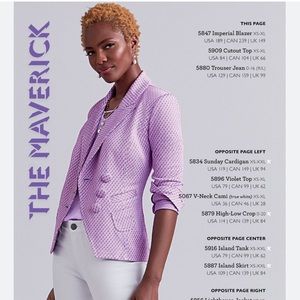 Cabi asymmetrical geometric pink and purple blazer | size S (runs big)